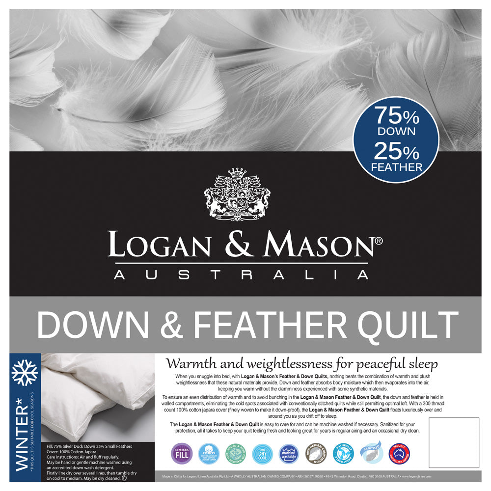 75/25 Duck Down and Feather Quilt / Doona | Single Bed