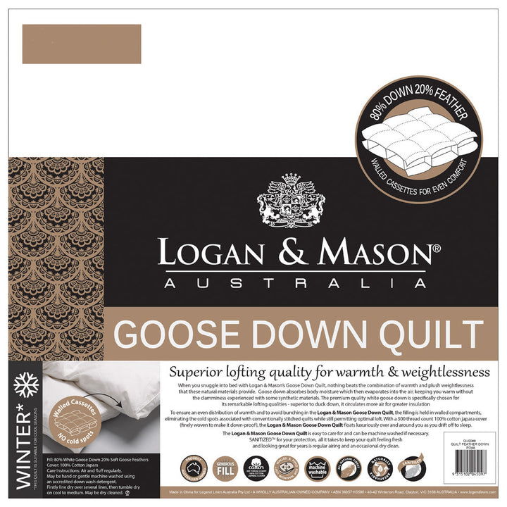 80/20 Goose Down and Feather Quilt / Doona | Queen Bed