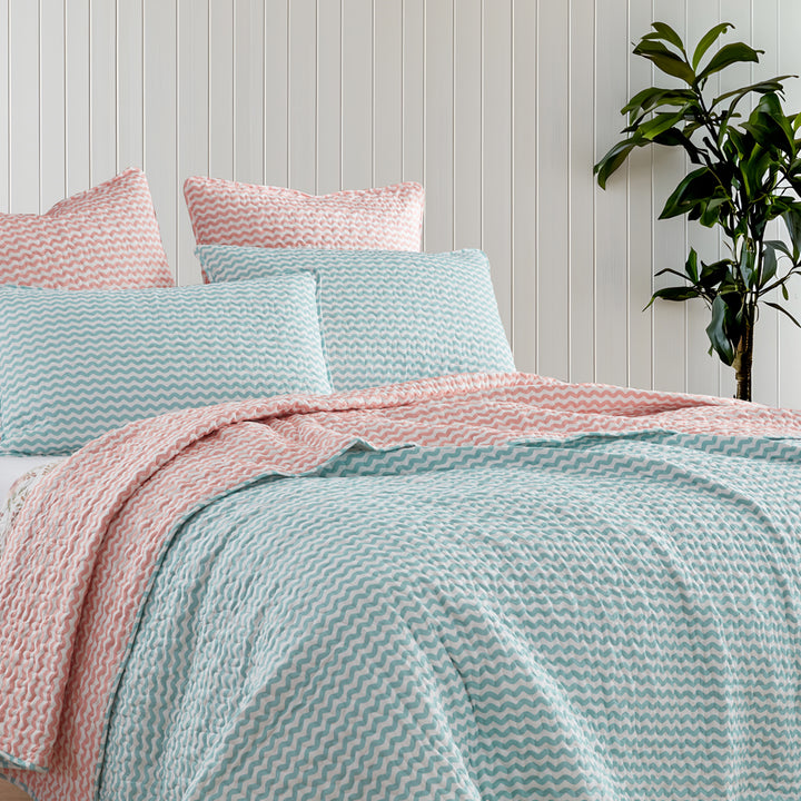 Logan and Mason Ric Rac Multi Coverlet Set Closeup | My Linen
