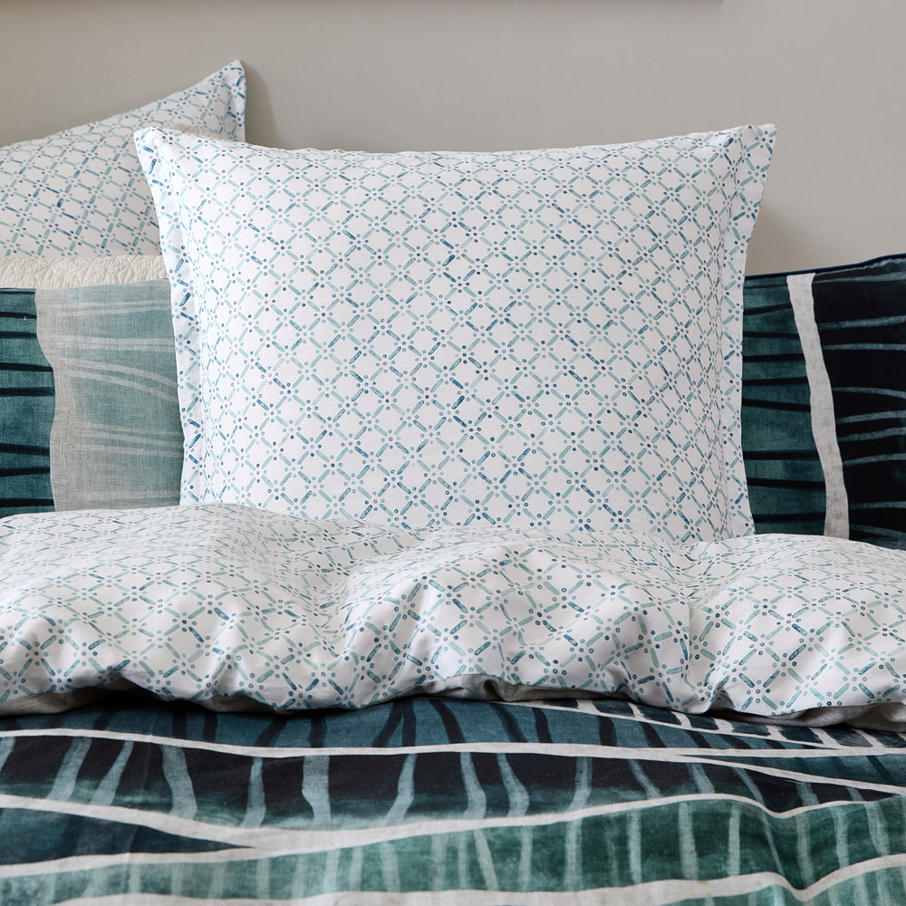 Logan and Mason Seahaven Teal European Pillowcase Lifestyle | My Linen