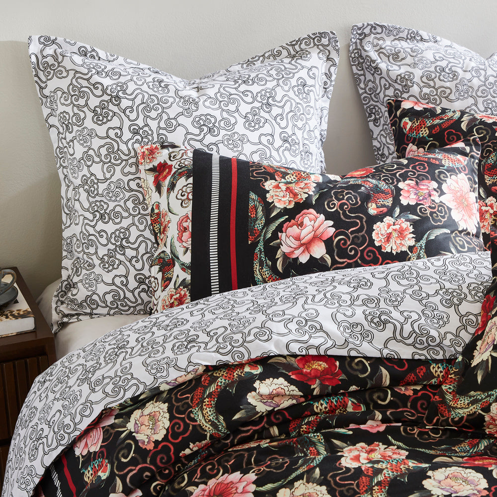 Shanghai Nights Black Quilt Cover Set | King Bed