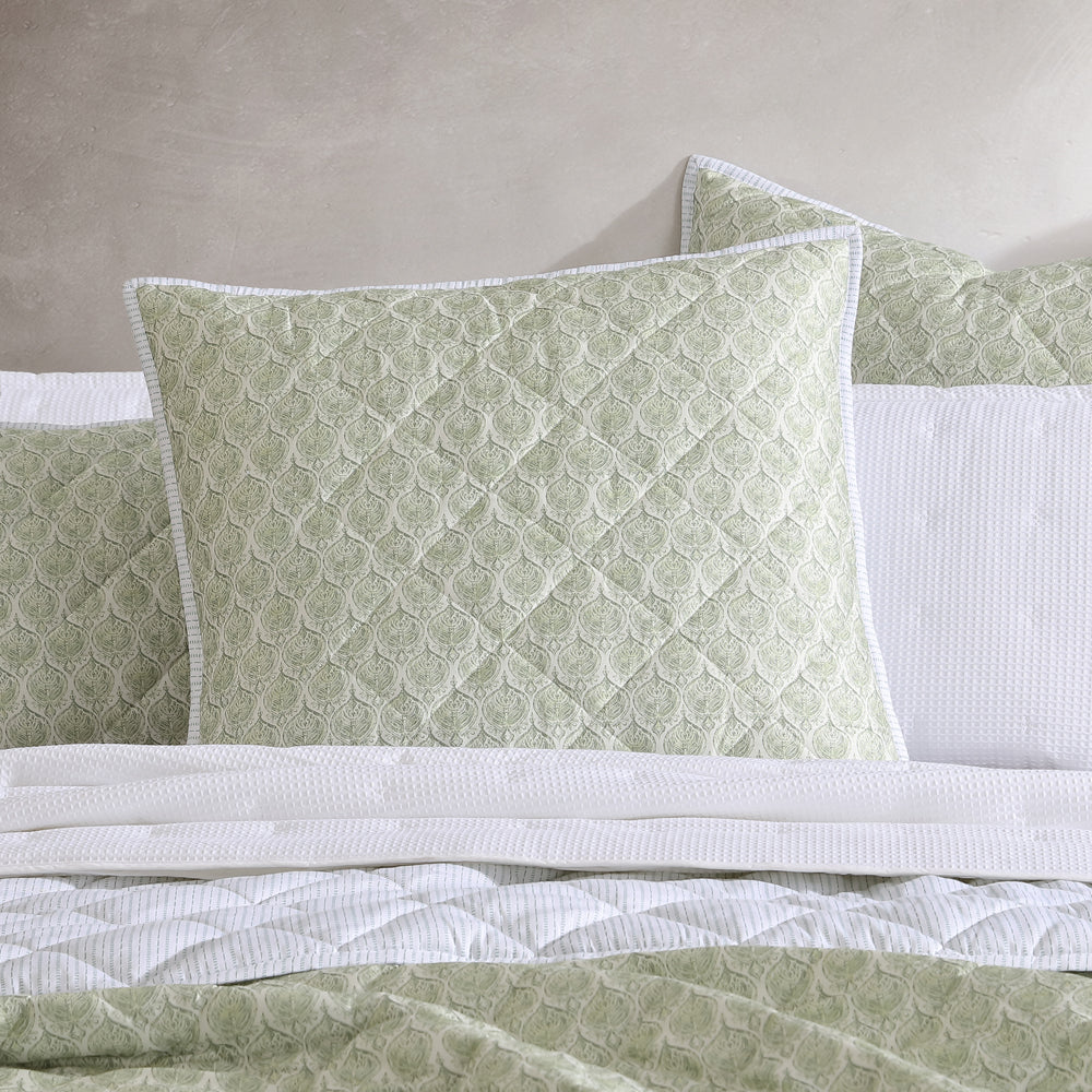 Shelby Sage Coverlet | Queen / King Bed