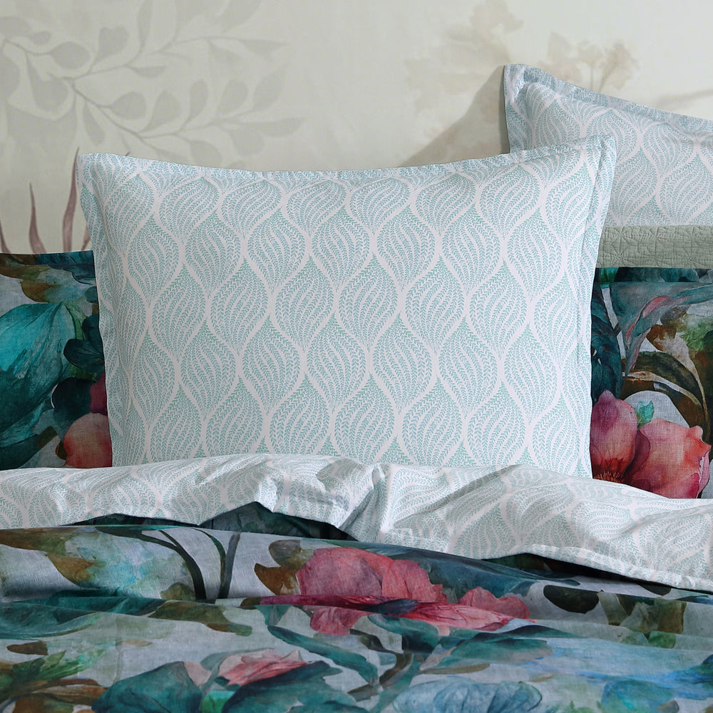 Logan and Mason Valentine Teal European Pillowcase Lifestyle | My Linen