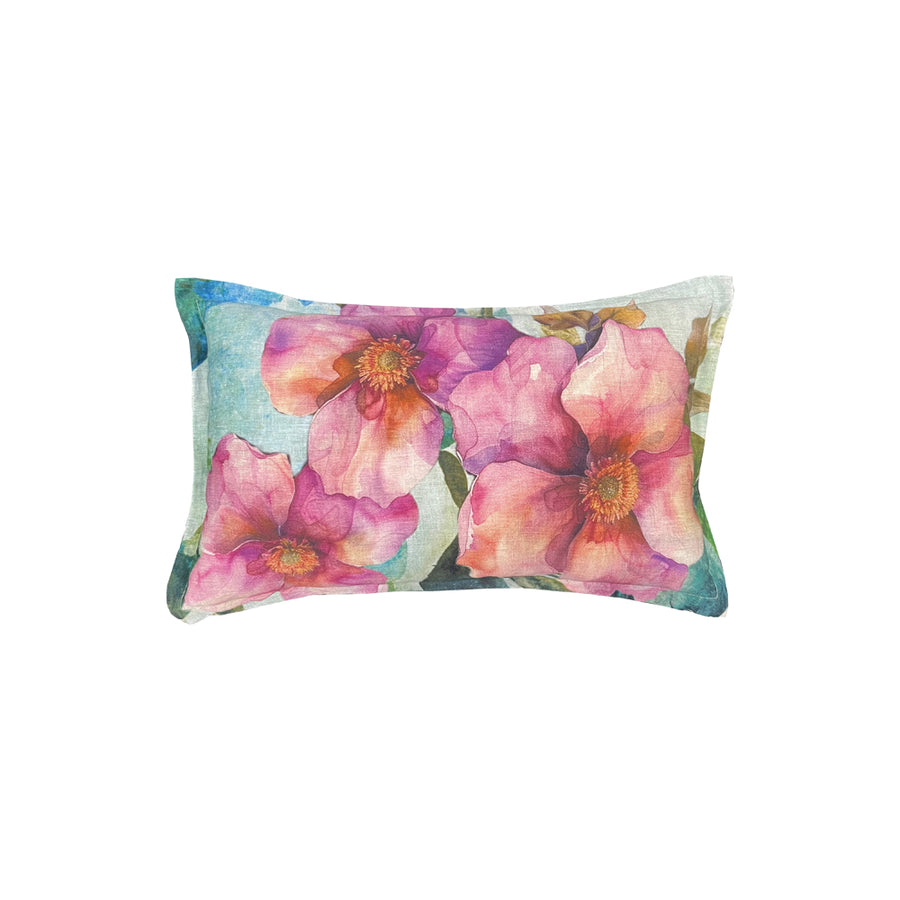 Logan and Mason Valentine Teal Long Filled Cushion | My Linen