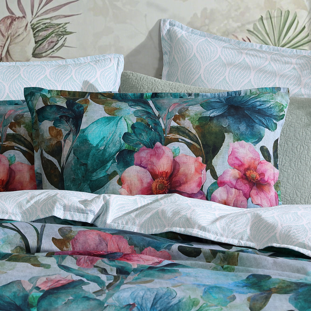 Logan and Mason Valentine Teal Quilt Cover Set Pillow | My Linen