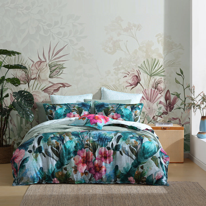 Logan and Mason Valentine Teal Quilt Cover Set | My Linen