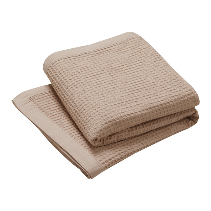 Linen Cotton Waffle Blanket | Queen / King Bed