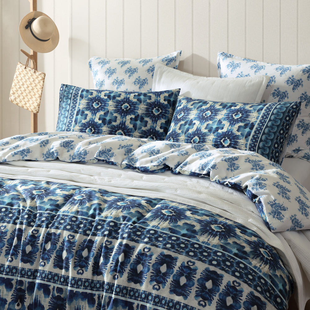 Woolamai Blue Quilt Cover Set | King Bed