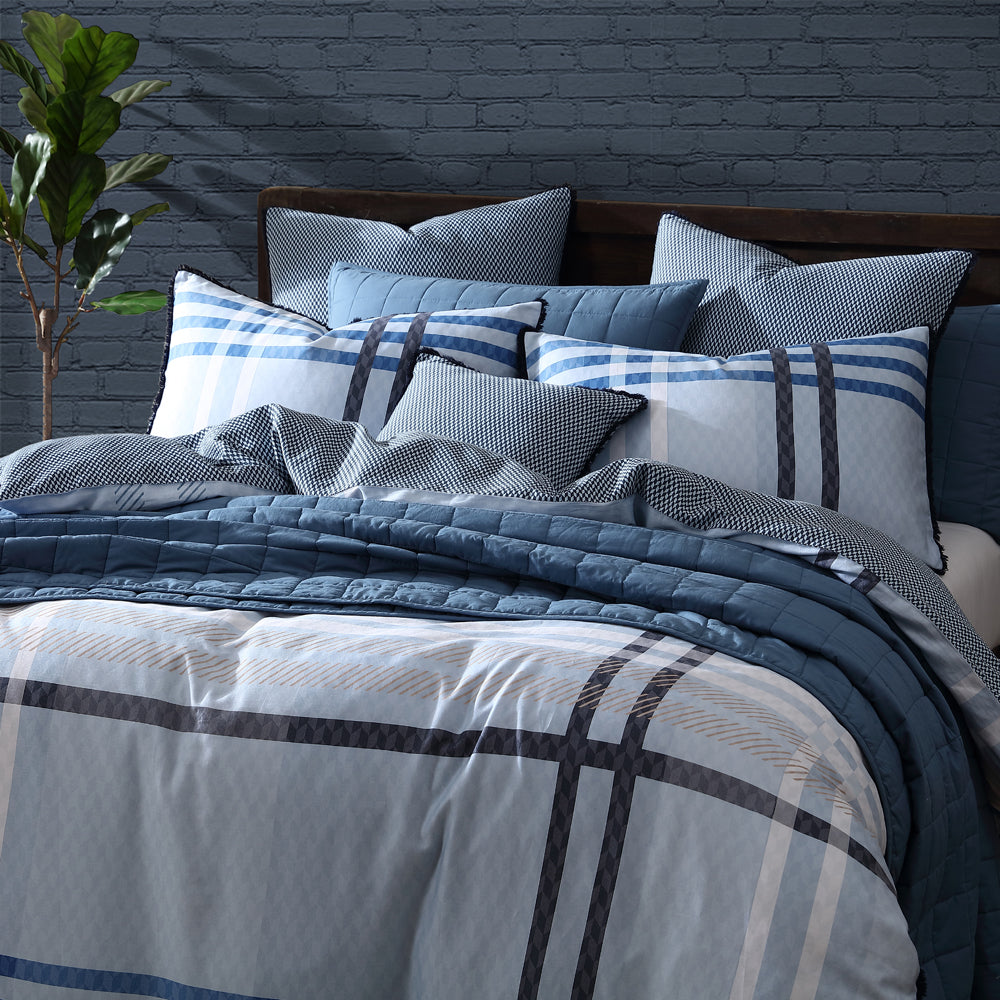 Yarmouth Blue Quilt Cover Set | Queen Bed