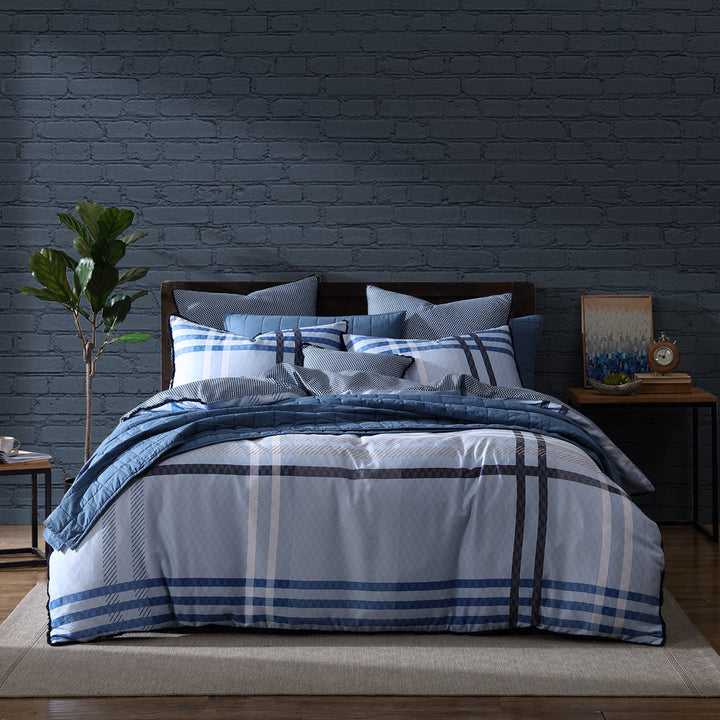 Yarmouth Blue Quilt Cover Set | Double Bed