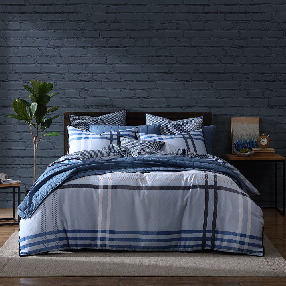 Yarmouth Blue Quilt Cover Set | Super King