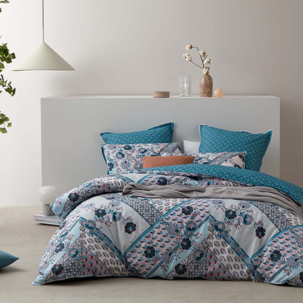 Zali Teal Quilt Cover Set | Super King