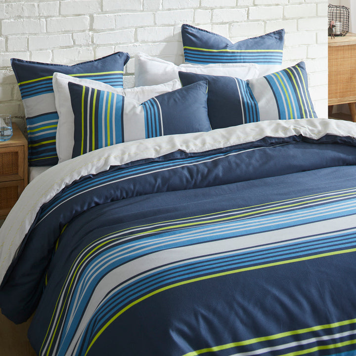 Zayn Blue Quilt Cover Set | King Bed