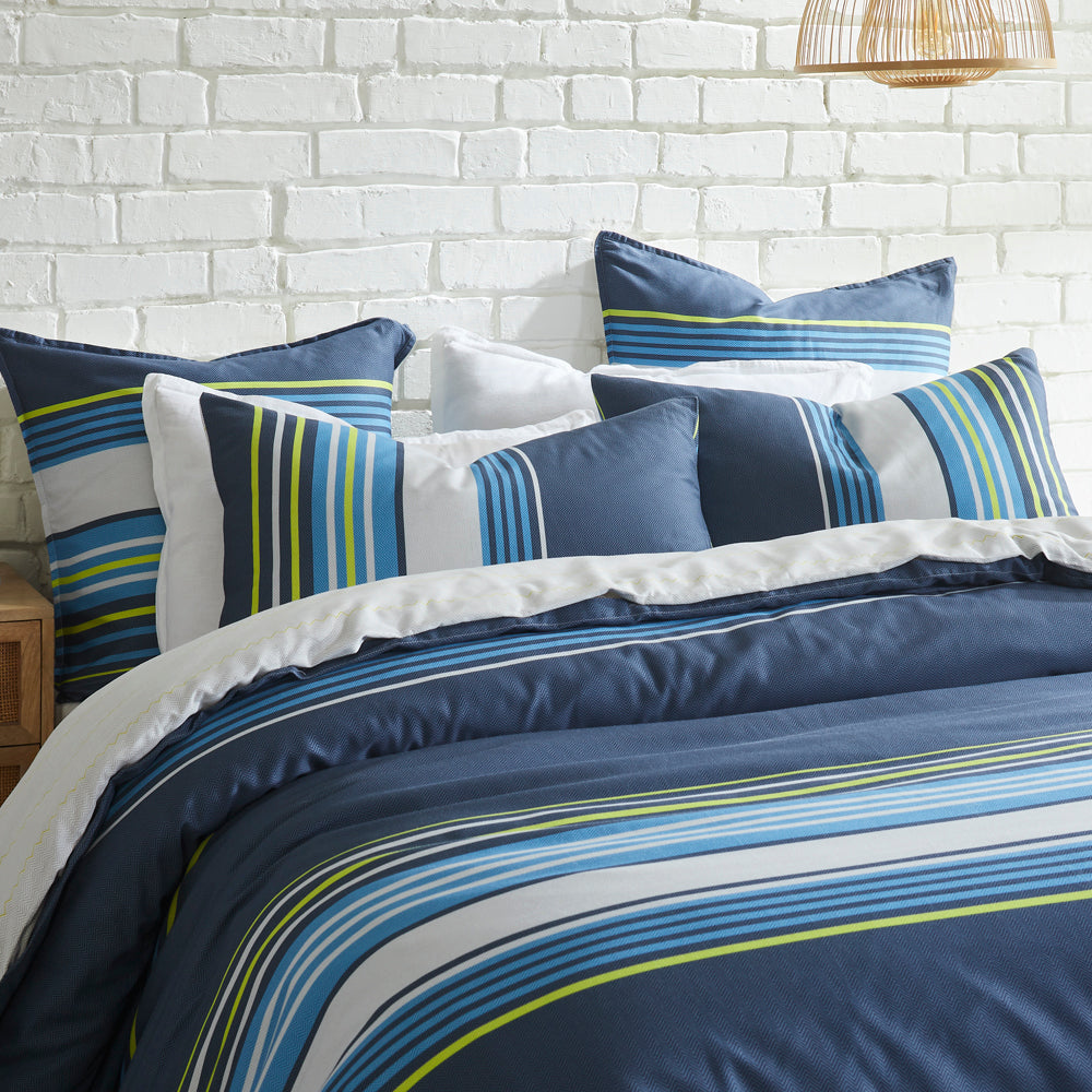 Zayn Blue Quilt Cover Set | Super King