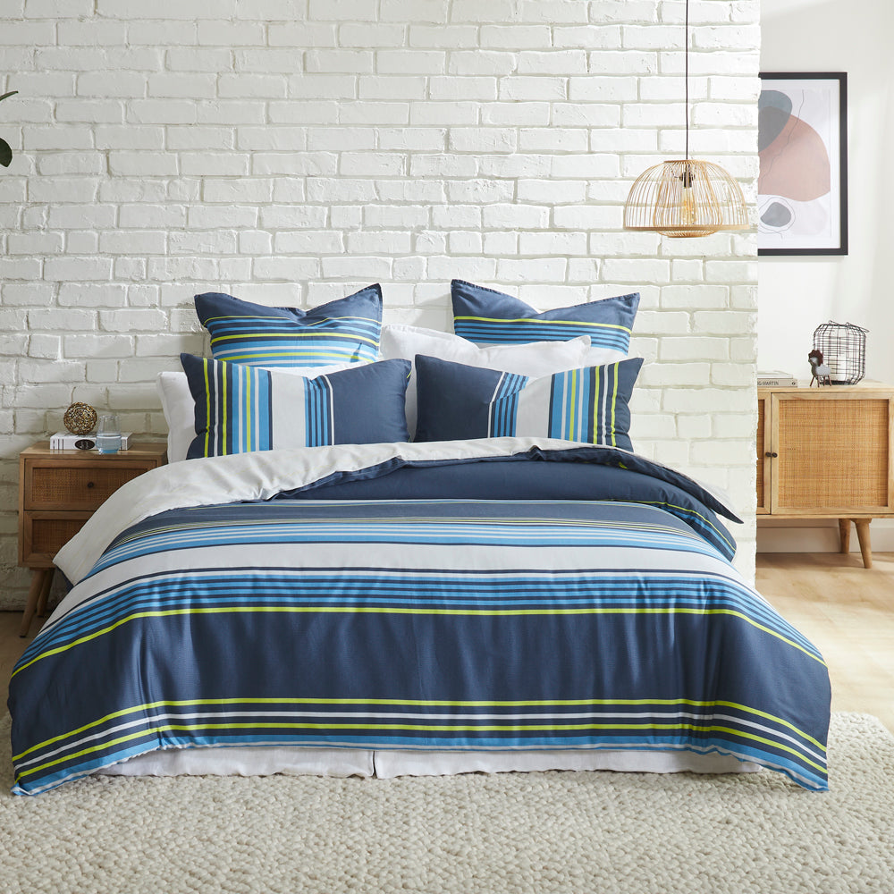 Zayn Blue Quilt Cover Set | Super King