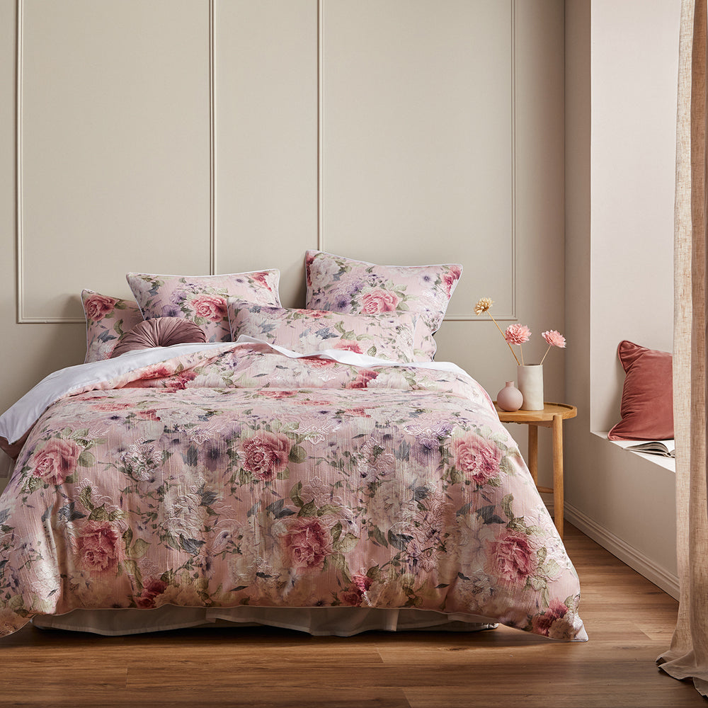 Alana Peach Quilt Cover Set | Super King