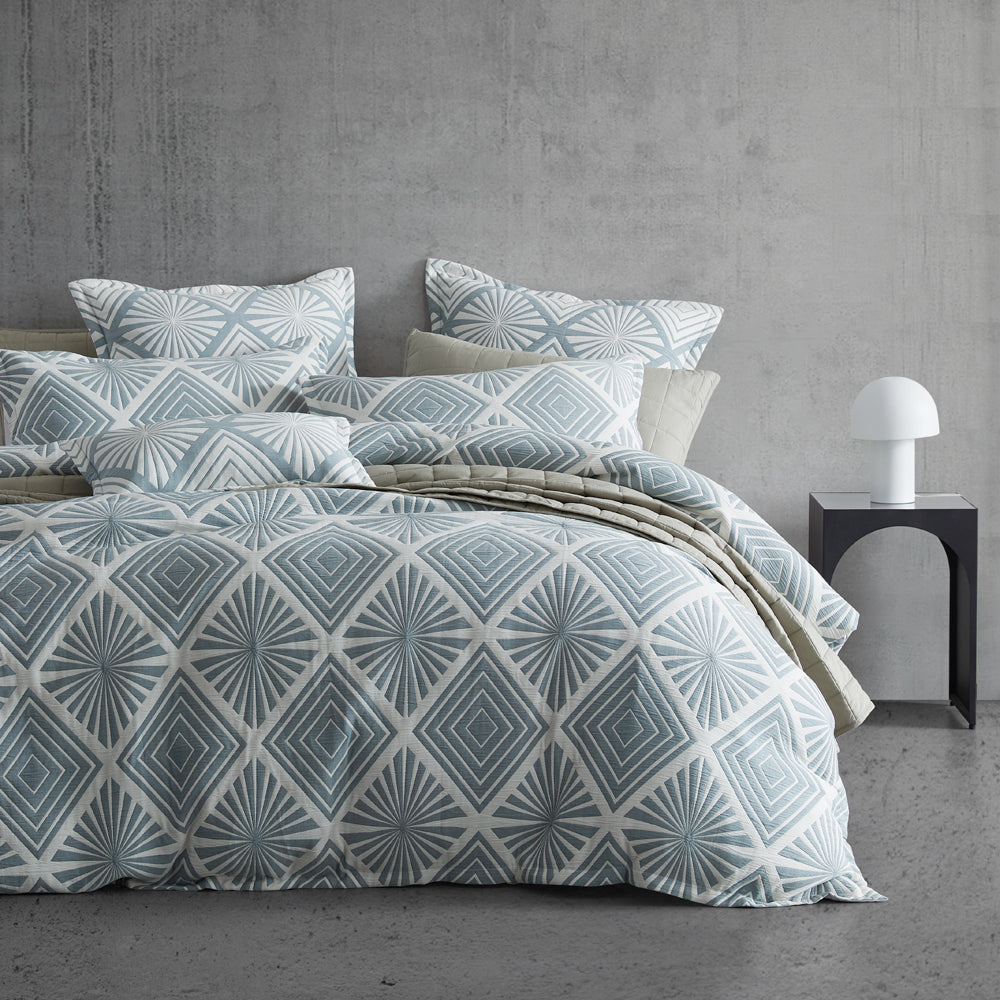 Platinum Logan and Mason Alchemy Aegean Quilt Cover Set | My Linen