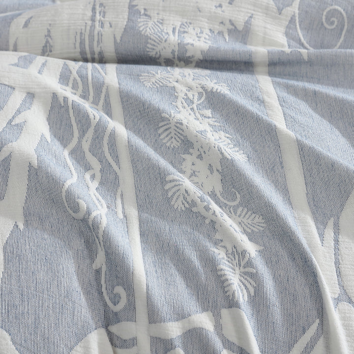 Logan and Mason Aloha Aegean Quilt Cover Set Detail | My Linen