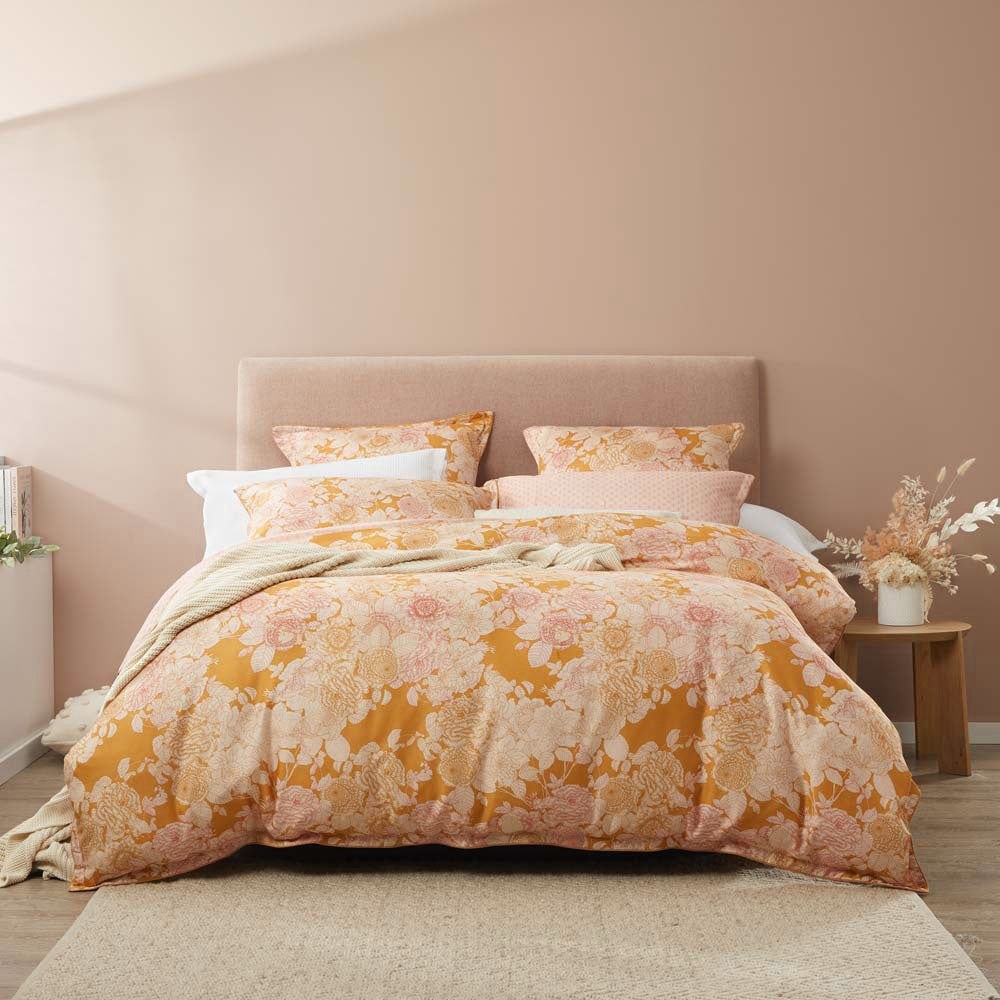 Arbour Honey Quilt Cover Set | Queen Bed