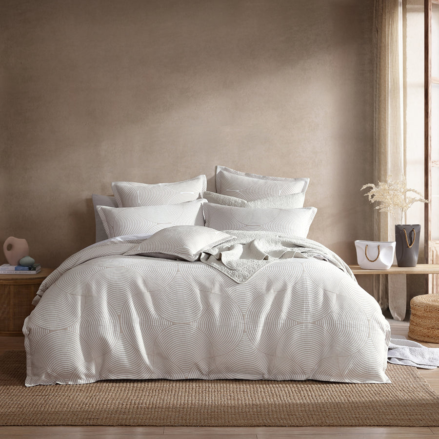Platinum Logan and Mason Arlo Stone Quilt Cover Set | My Linen