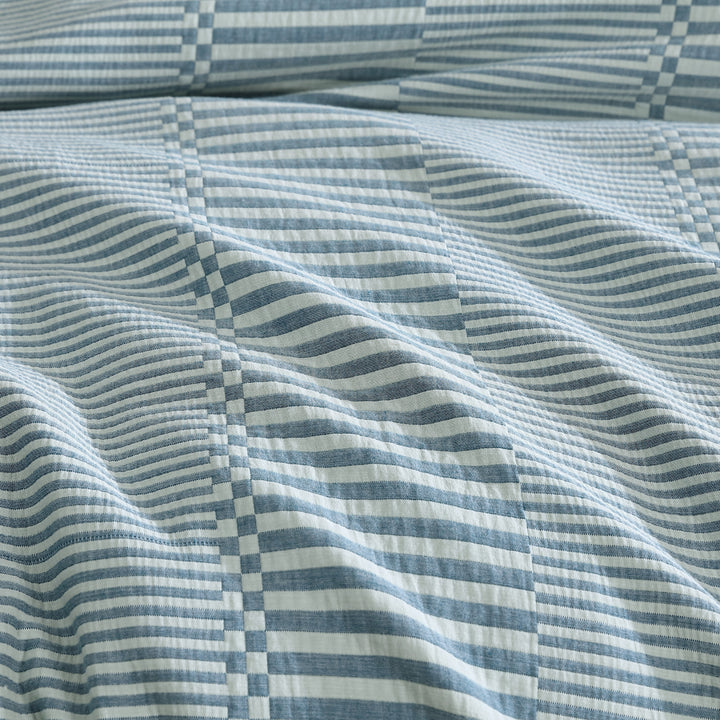 Platinum Logan and Mason Axis Aegean Quilt Cover Set Detail | My Linen