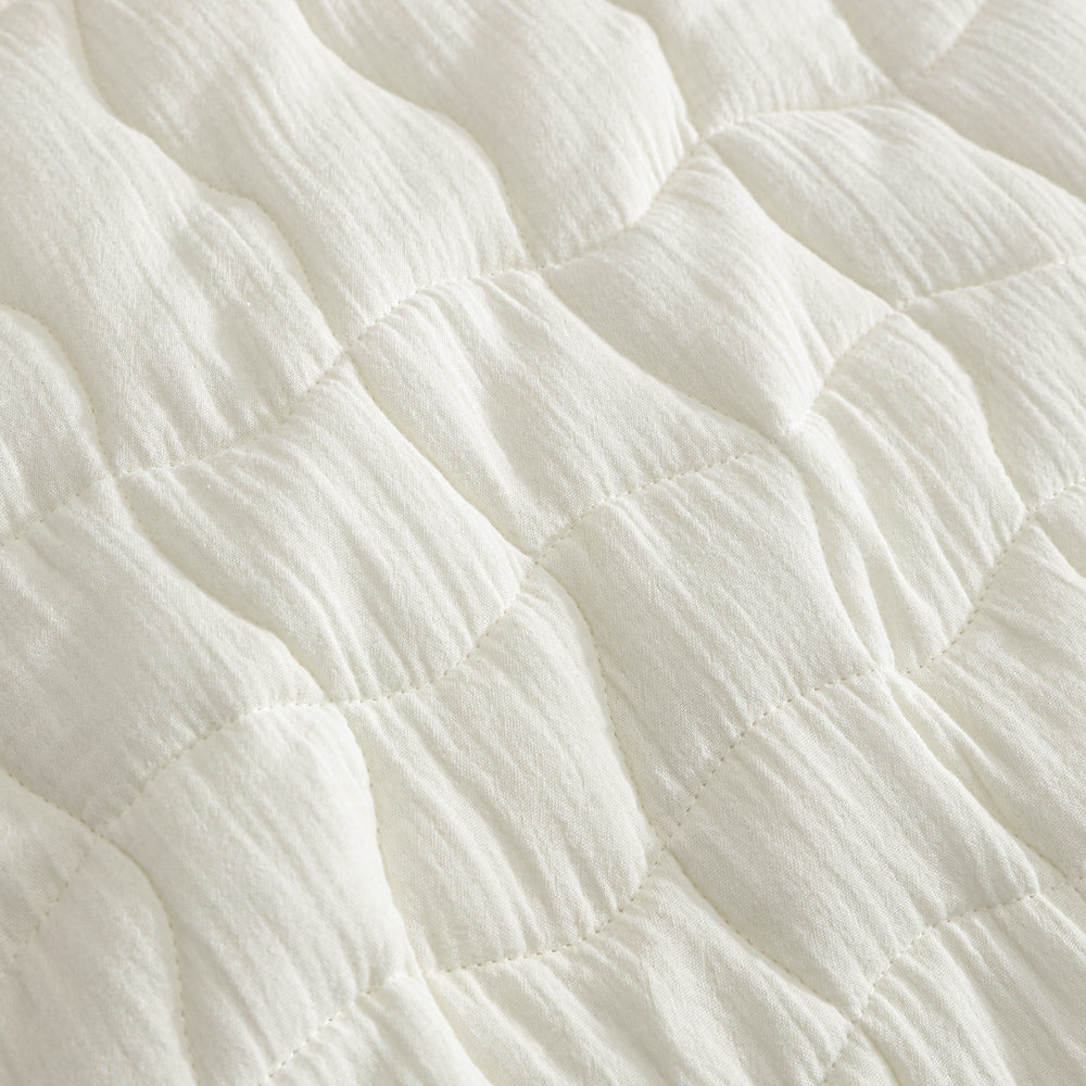 Logan and Mason Cascade Ivory Coverlet Set Detail | My Linen
