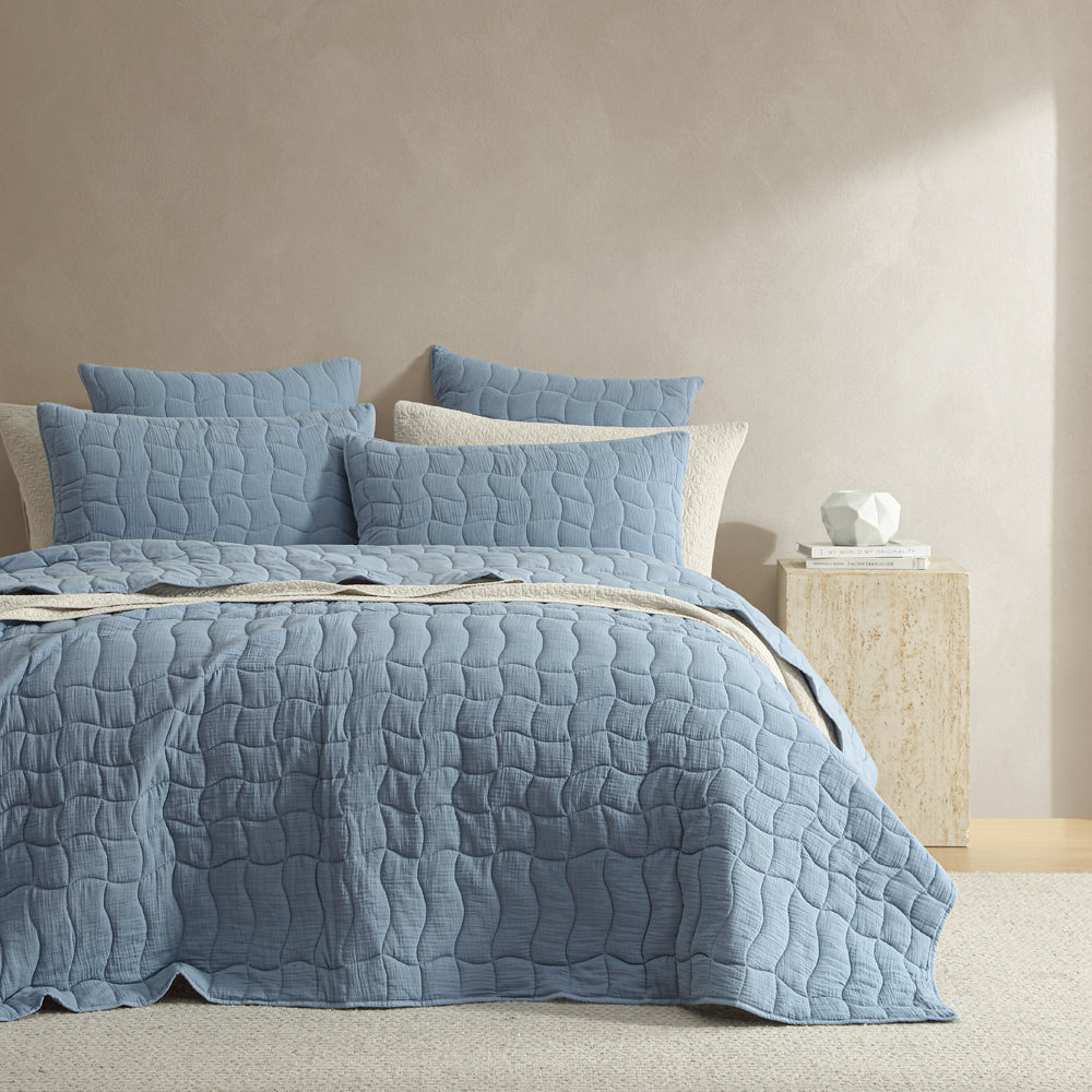 Logan and Mason Cascade Slate Coverlet Set | My Linen