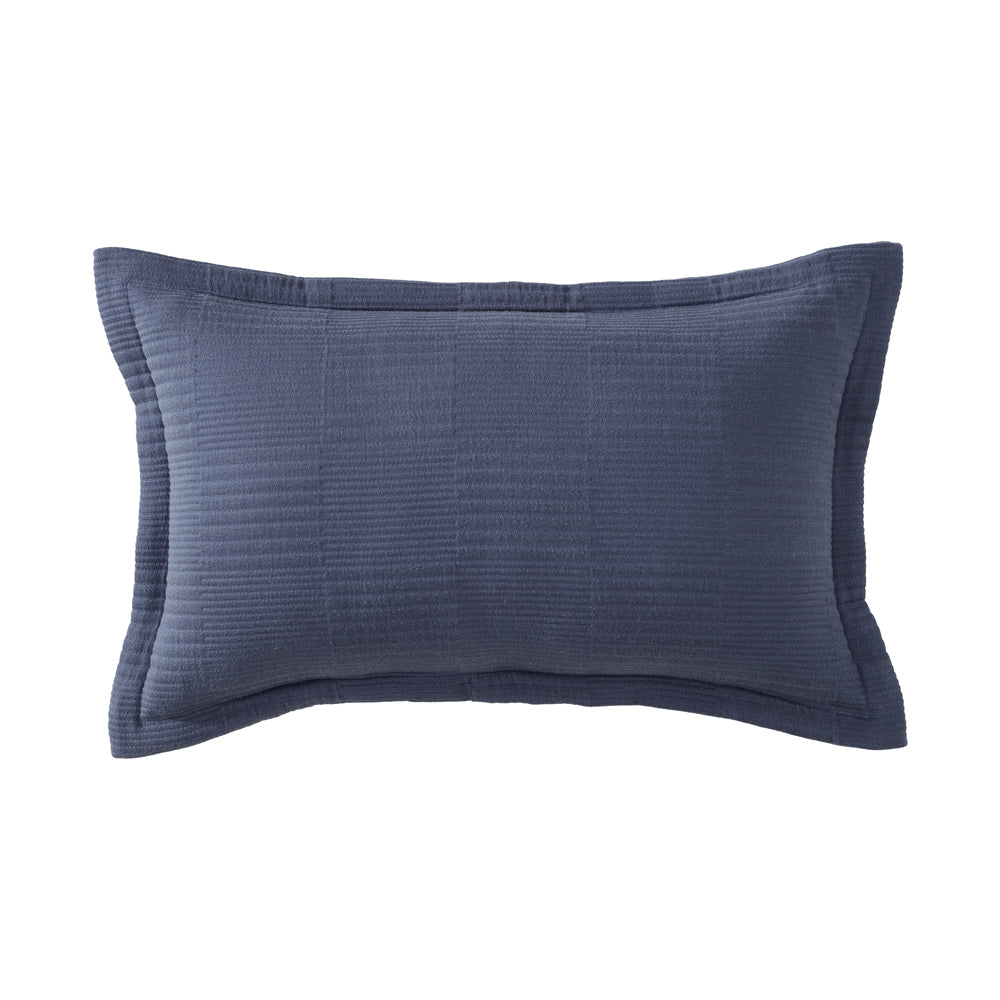 Platinum Logan and Mason Caspian Indigo Long Filled Cushion | My Linen