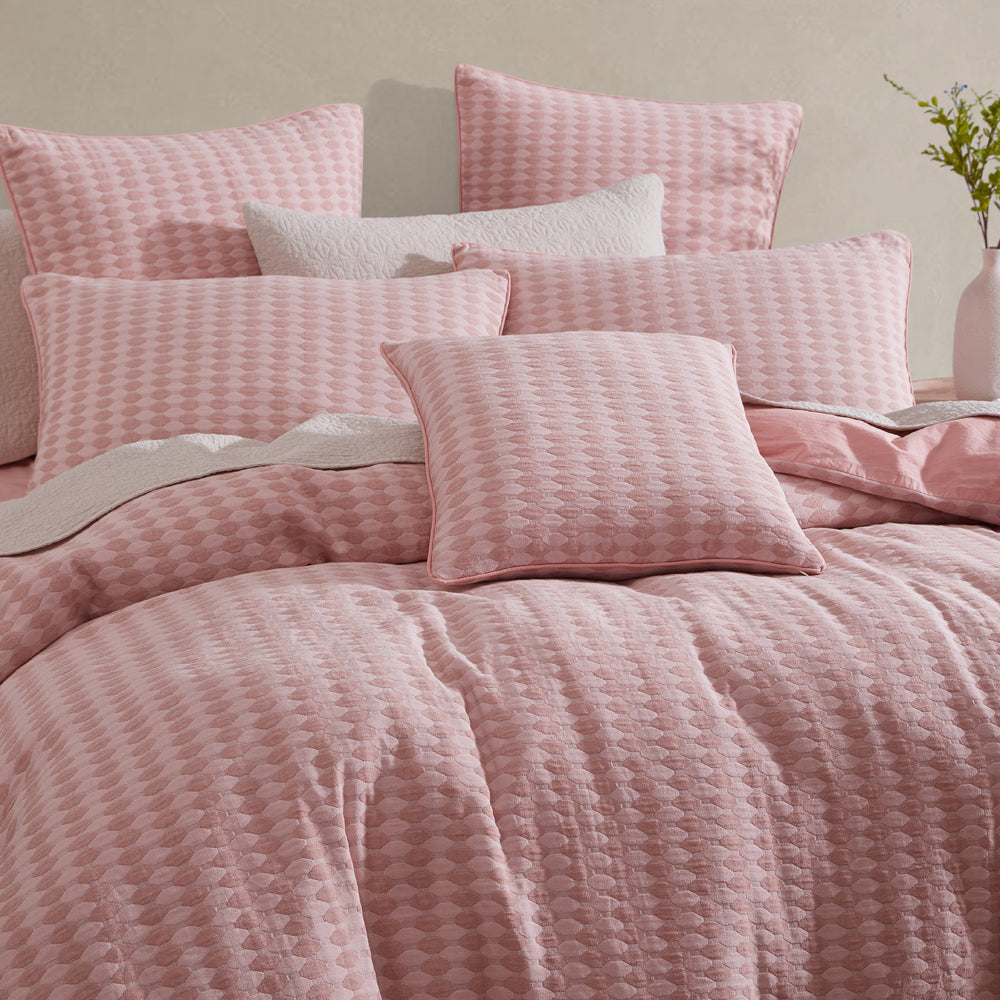 Frankie Blush Quilt Cover Set | Queen Bed