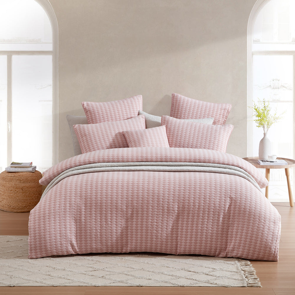 Frankie Blush Quilt Cover Set | Super King