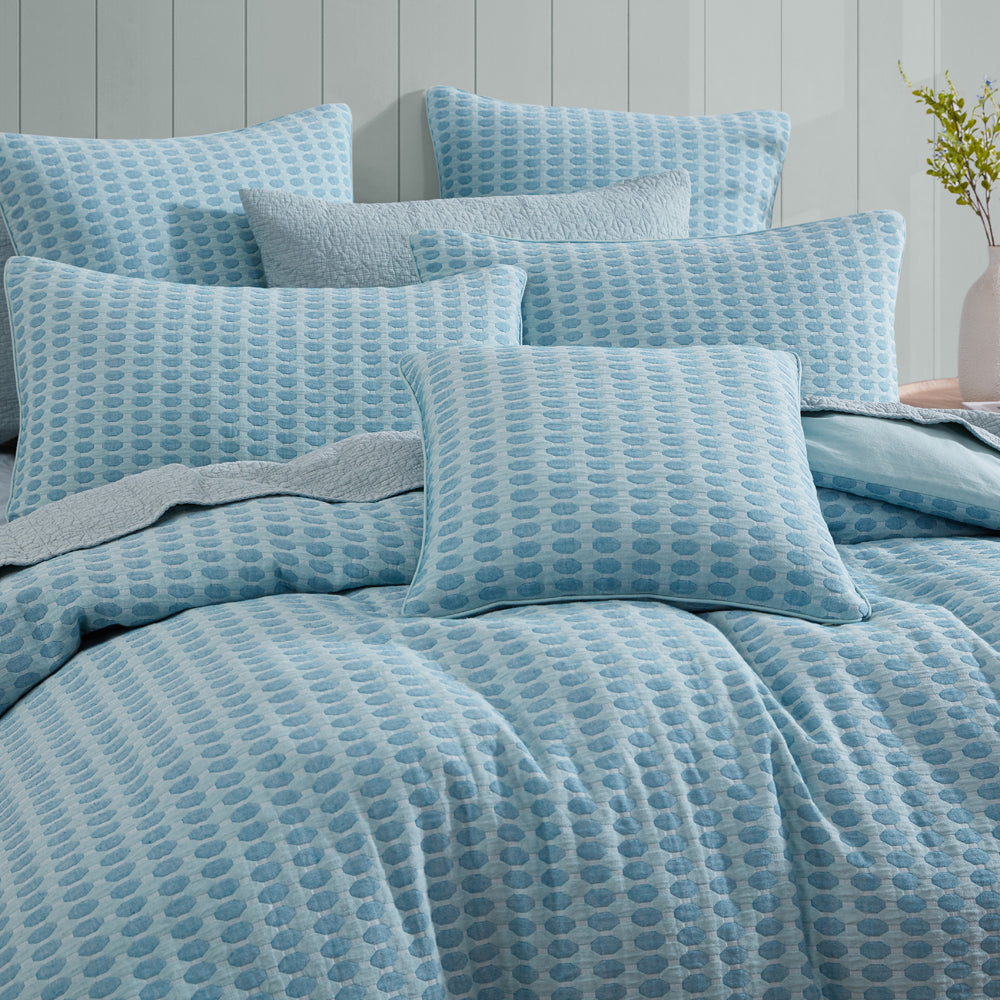 Frankie Turquoise Quilt Cover Set | King Bed