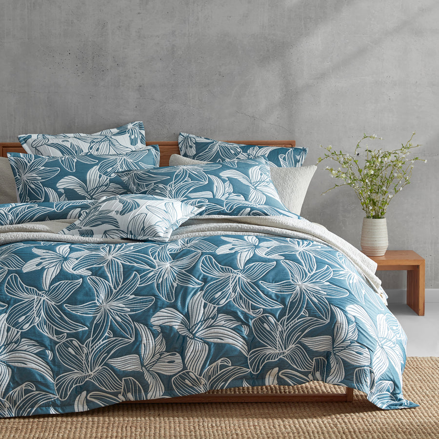 Platinum Logan and Mason Grace Aegean Quilt Cover Set | My Linen