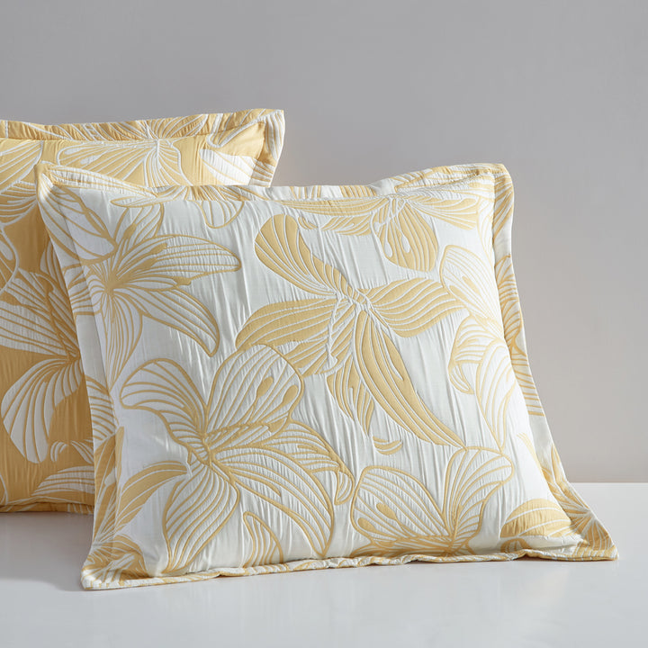 Platinum Logan and Mason Grace Mustard European Pillowcase Lifestyle | My Linen