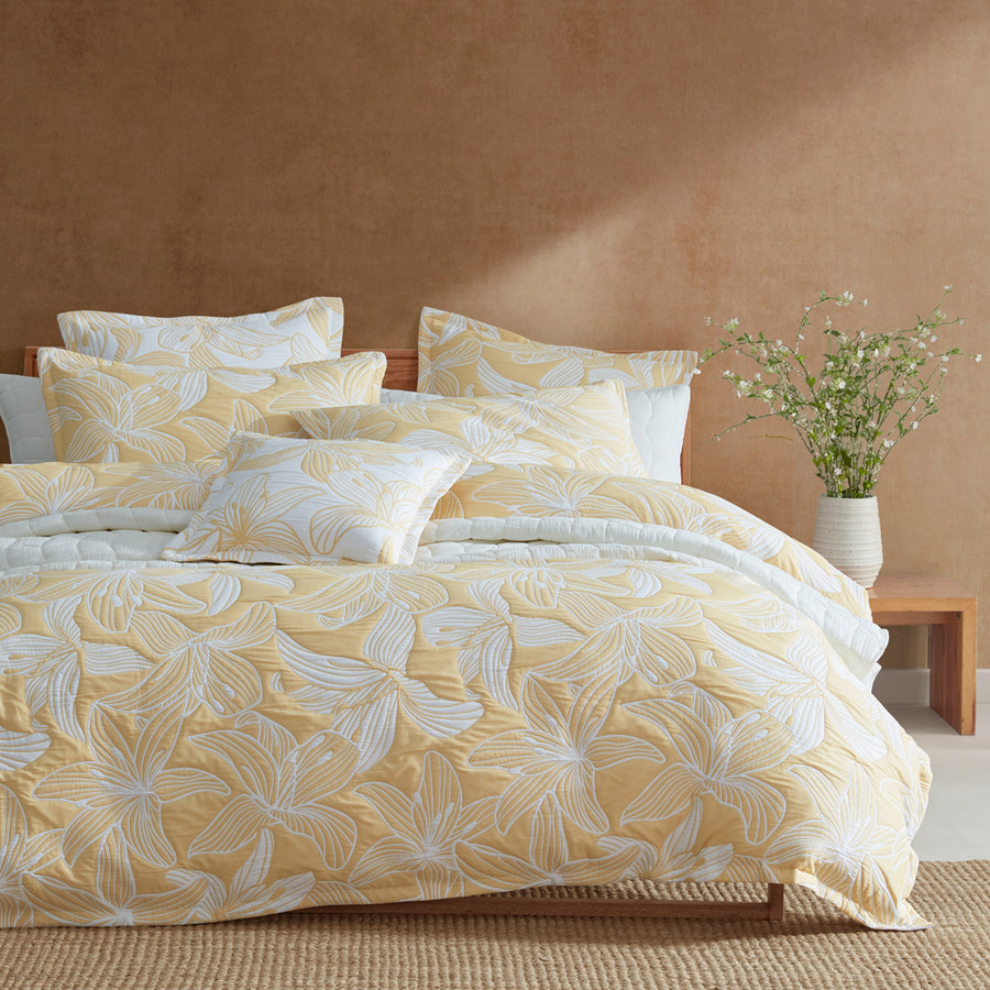 Platinum Logan and Mason Grace Mustard Quilt Cover Set | My Linen