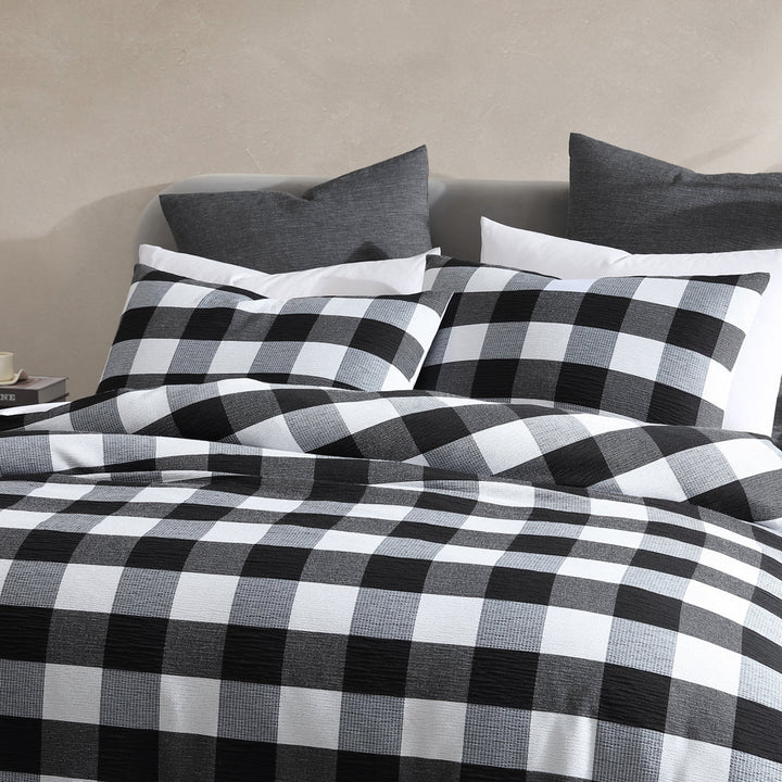 Hogan Slate Quilt Cover Set | Queen Bed