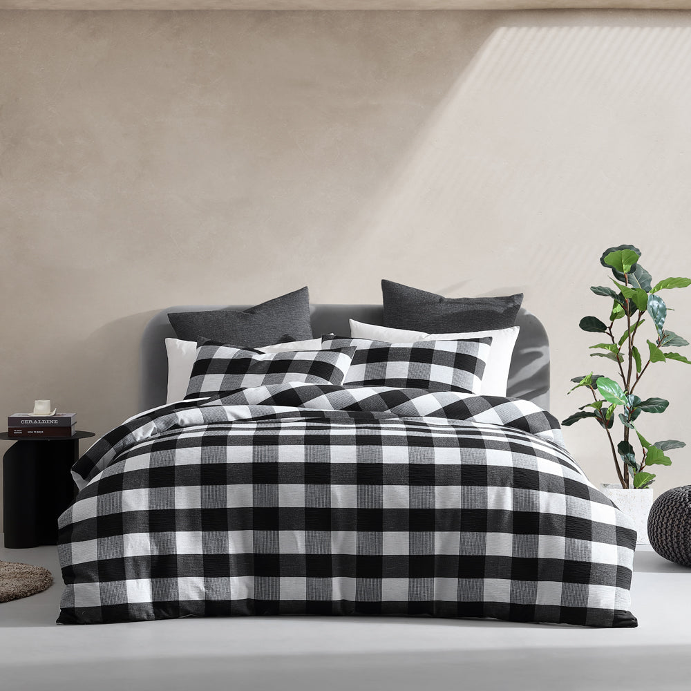 Hogan Slate Quilt Cover Set | Queen Bed