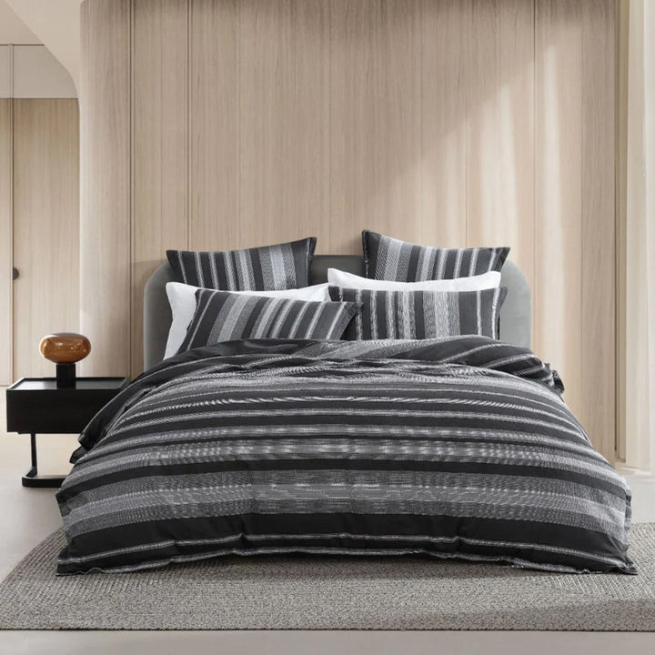 Hunter Charcoal Quilt Cover Set | Queen Bed