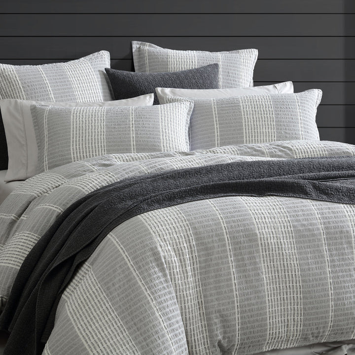 Hurley Charcoal Quilt Cover Set | Queen Bed