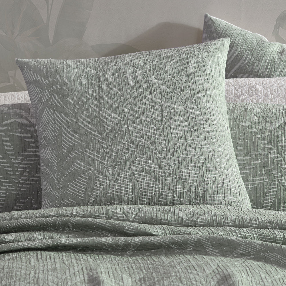 Platinum Logan and Mason Kailani Cilantro European Pillowsham Lifestyle | My Linen