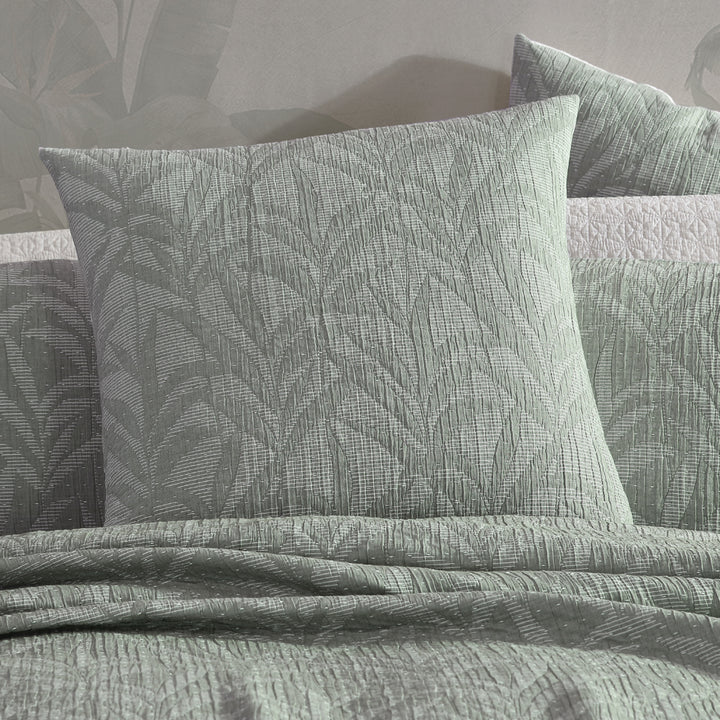 Platinum Logan and Mason Kailani Cilantro European Pillowsham Lifestyle | My Linen
