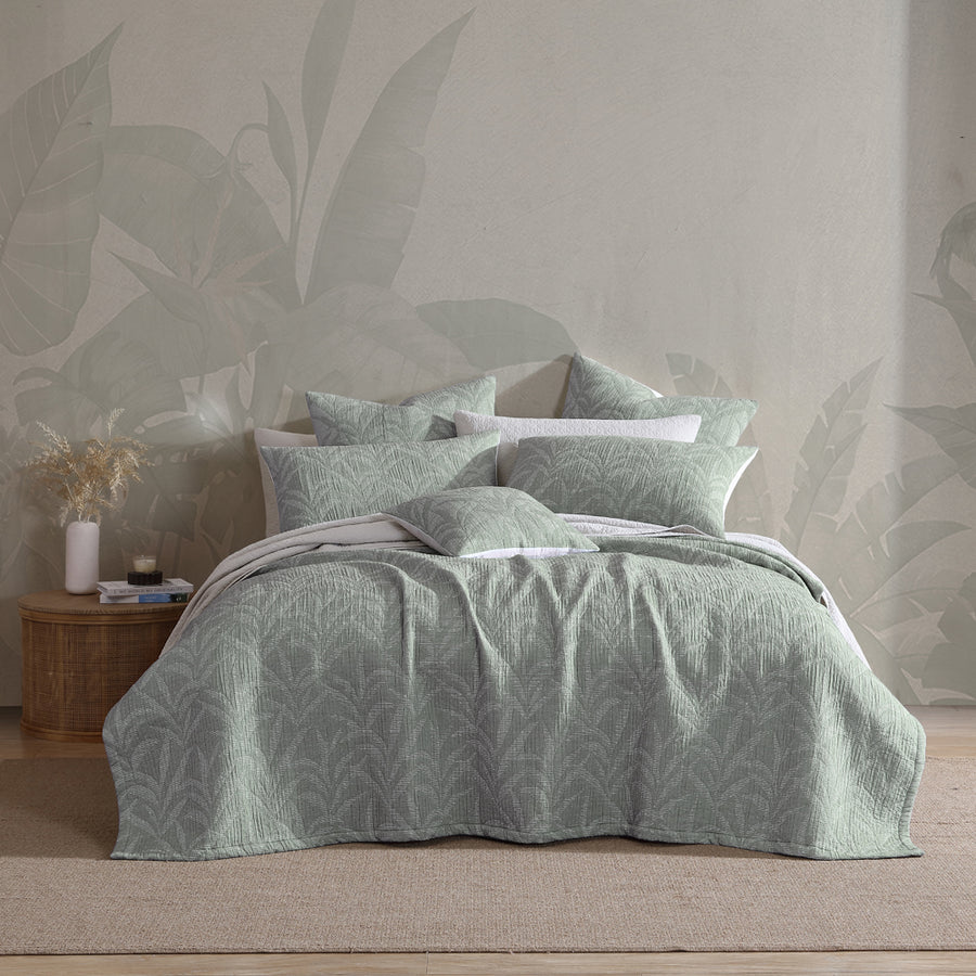 Platinum Logan and Mason Kailani Cilantro Coverlet Set | My Linen