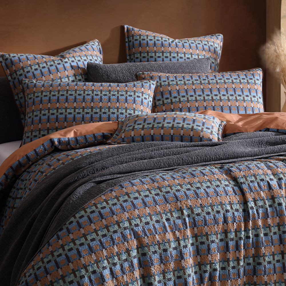 Platinum Logan and Mason Kassia Multi Quilt Cover Set Closeup | My Linen