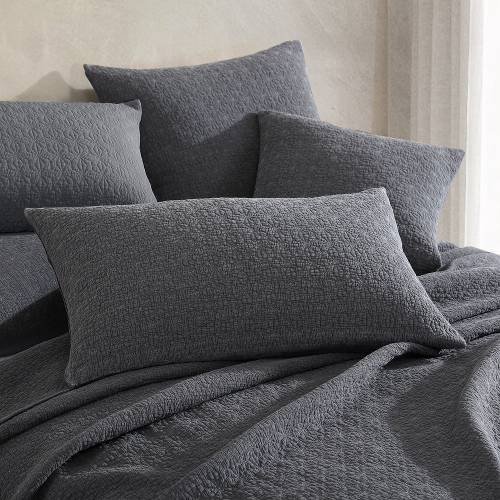 Kayo Charcoal Coverlet | Single / Double Bed