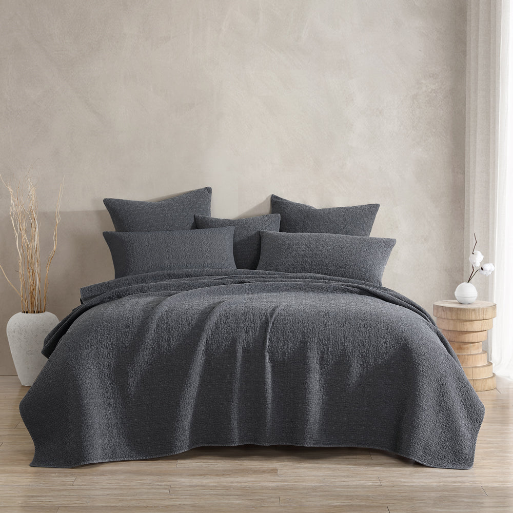 Kayo Charcoal Coverlet | Single / Double Bed