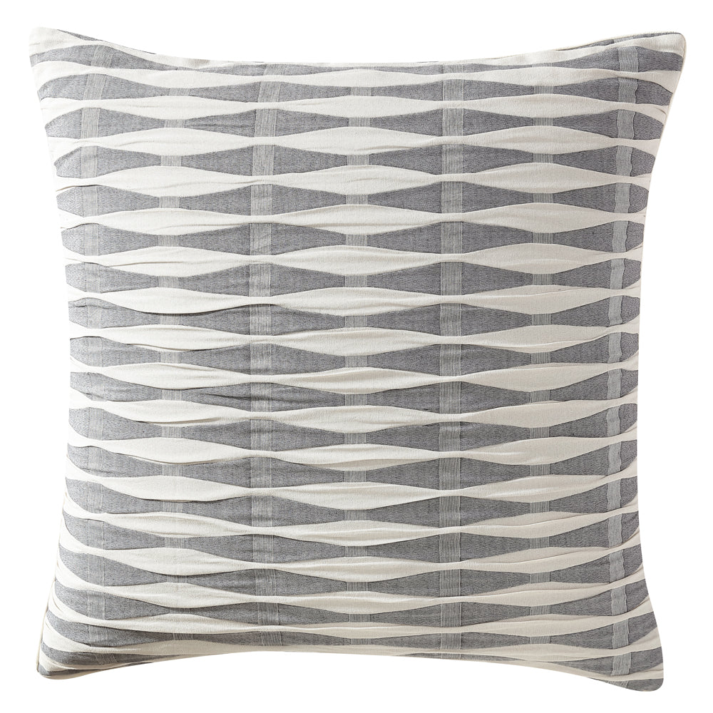 Platinum Logan and Mason Kirby Charcoal European Pillowcase | My Linen