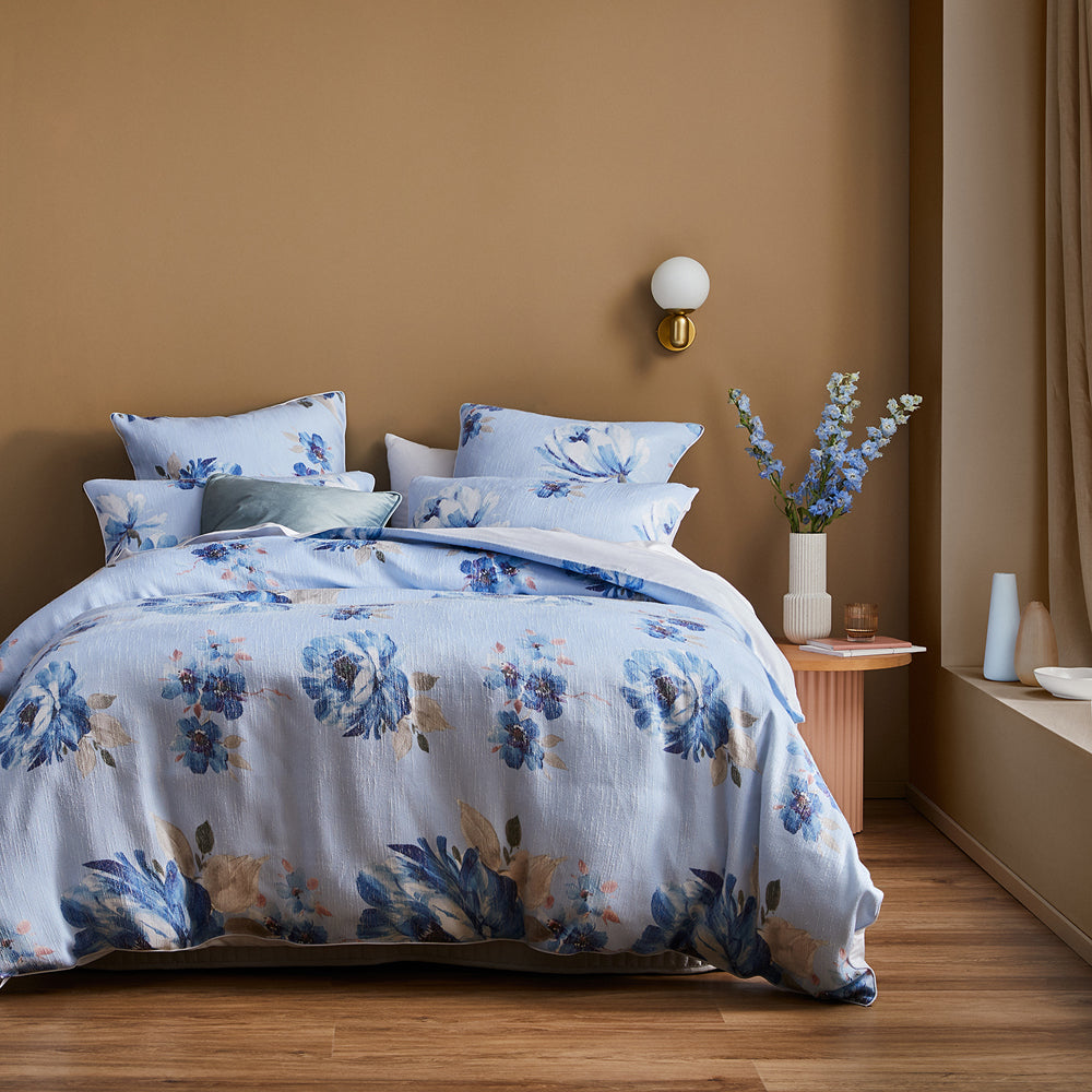 Lara Blue Quilt Cover Set | King Bed