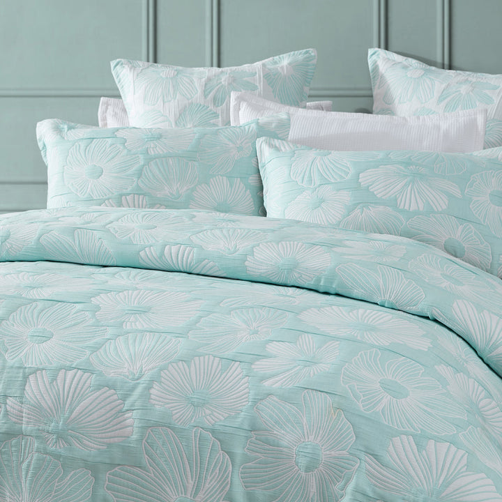 Poppi Aqua Quilt Cover Set | Queen Bed