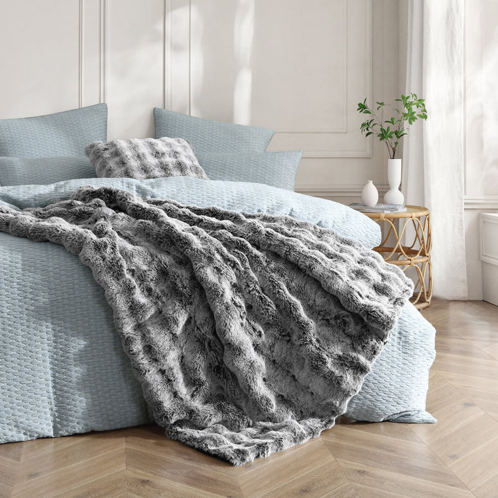 Rabbit Fur Grey Throw