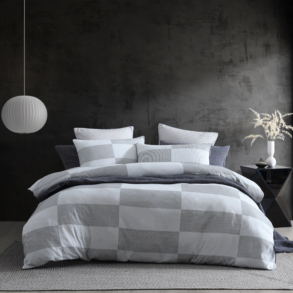 Region Grey Quilt Cover Set | Queen Bed