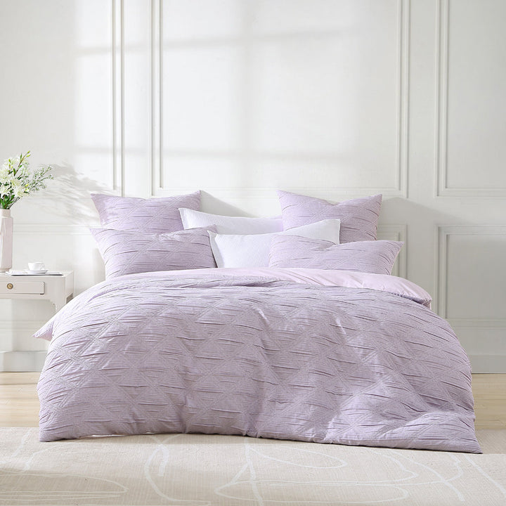 Reine Lilac Quilt Cover Set | Queen Bed